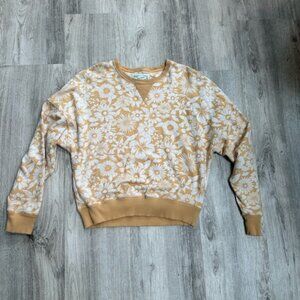 American Eagle Outfitters Floral Patterned Sweatshirt in Yellow and White
